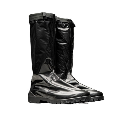 Heavy Duty High-Top Rain Boot Covers with Reflector & Zipper - Outdoor Mud Guard